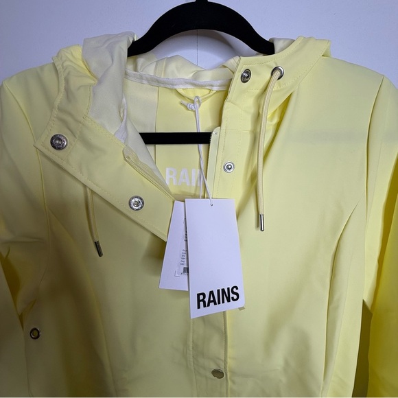 Rains - essential long rain jacket - yellow straw - XS NWT - Picture 2 of 6